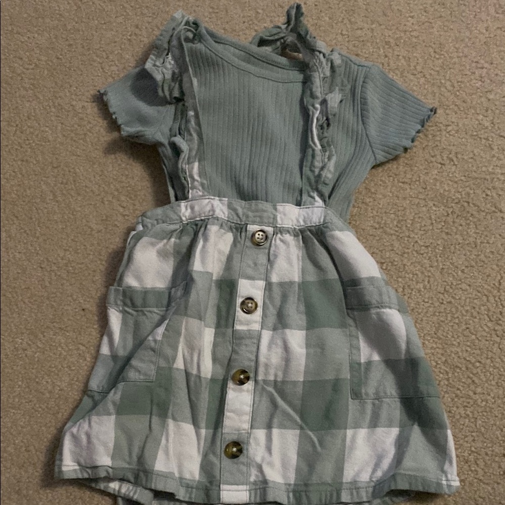 Green Plaid Kids Dress